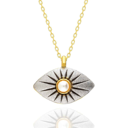 Pearl Eye Silver Necklace