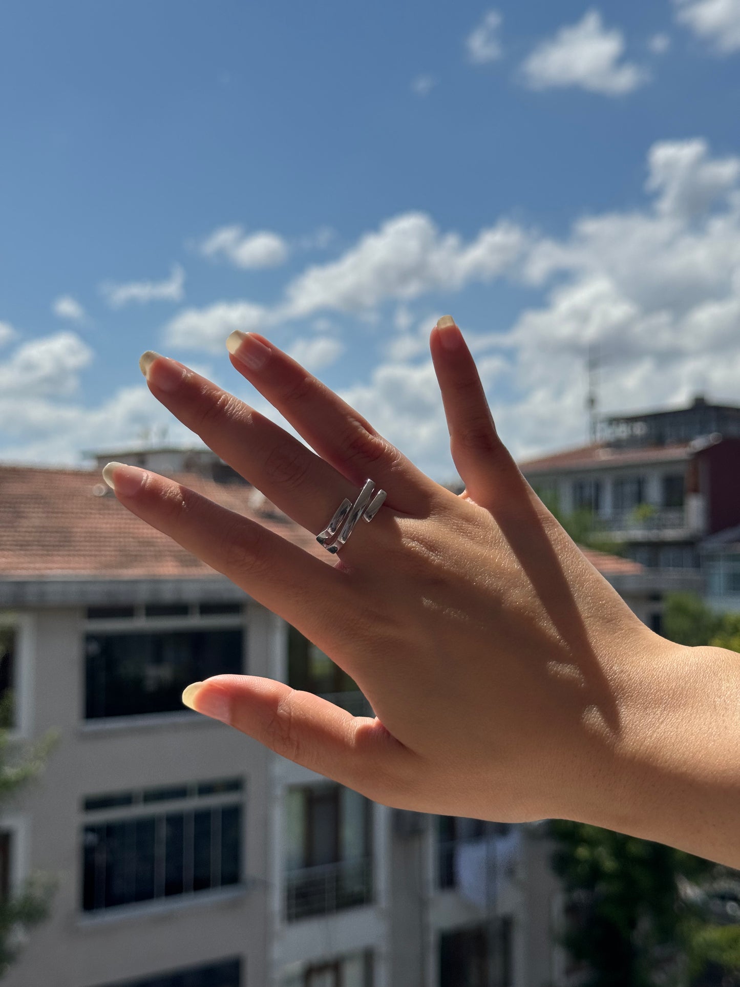 Bague en argent à double torsion
