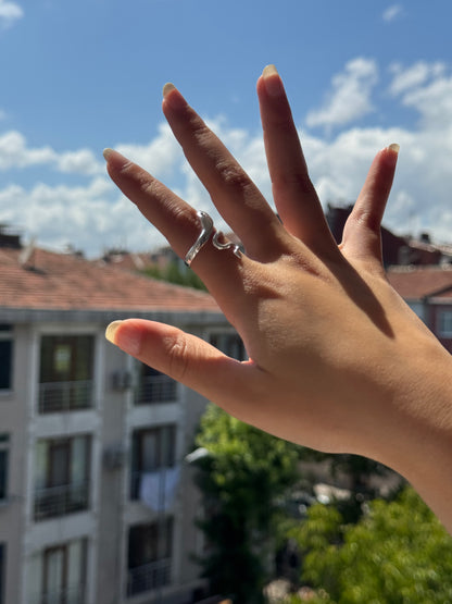 Bague en argent spirale ombrée