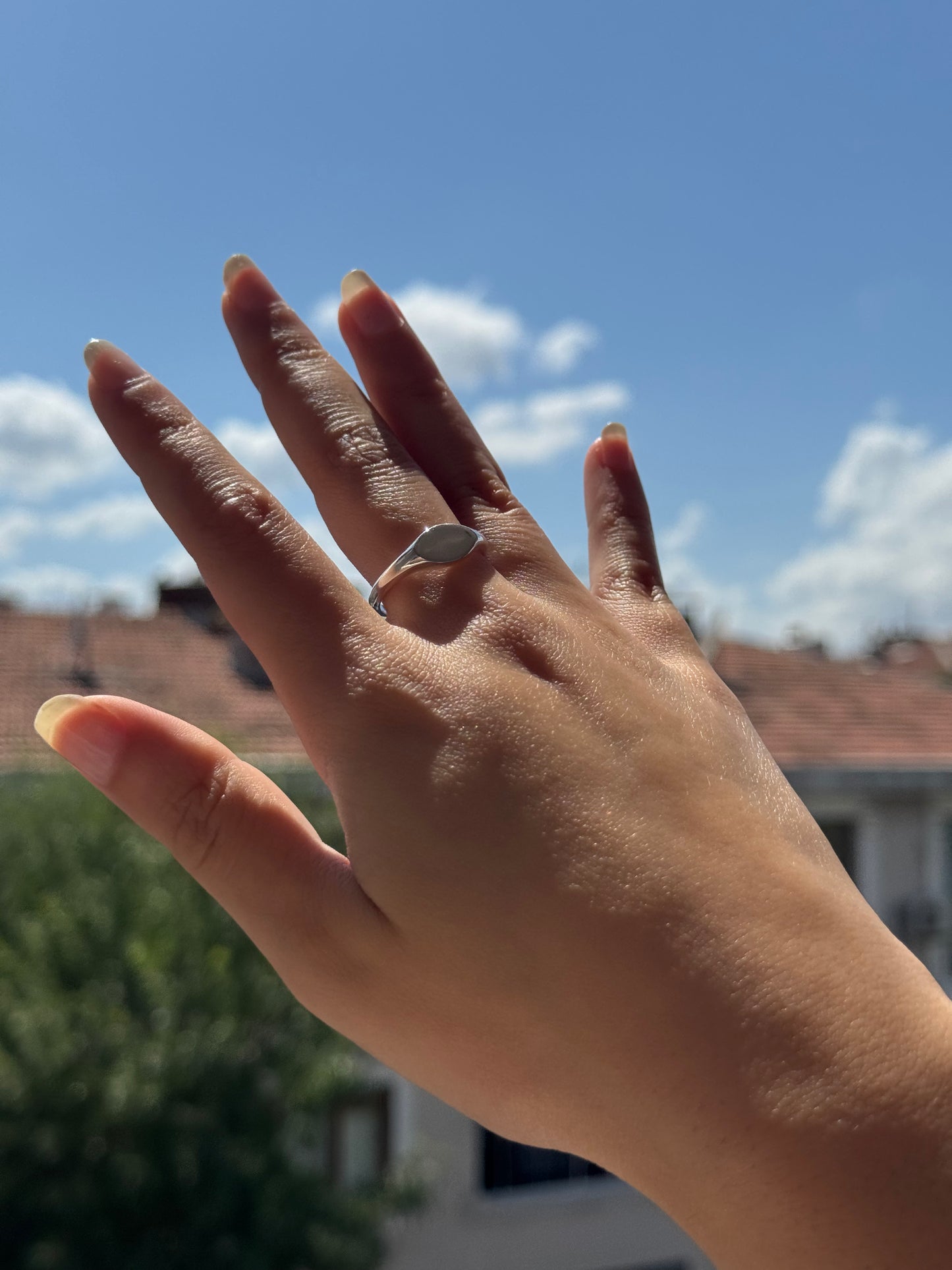 Bague en argent à scintillement silencieux