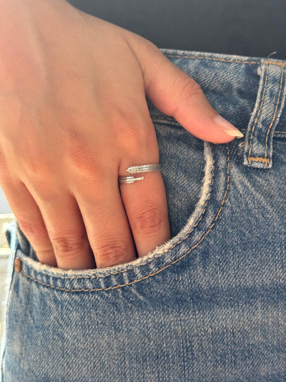 Bague en argent Aile de la nature