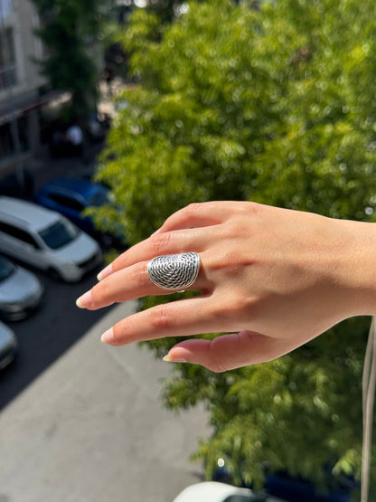 Bague en argent Traces du temps