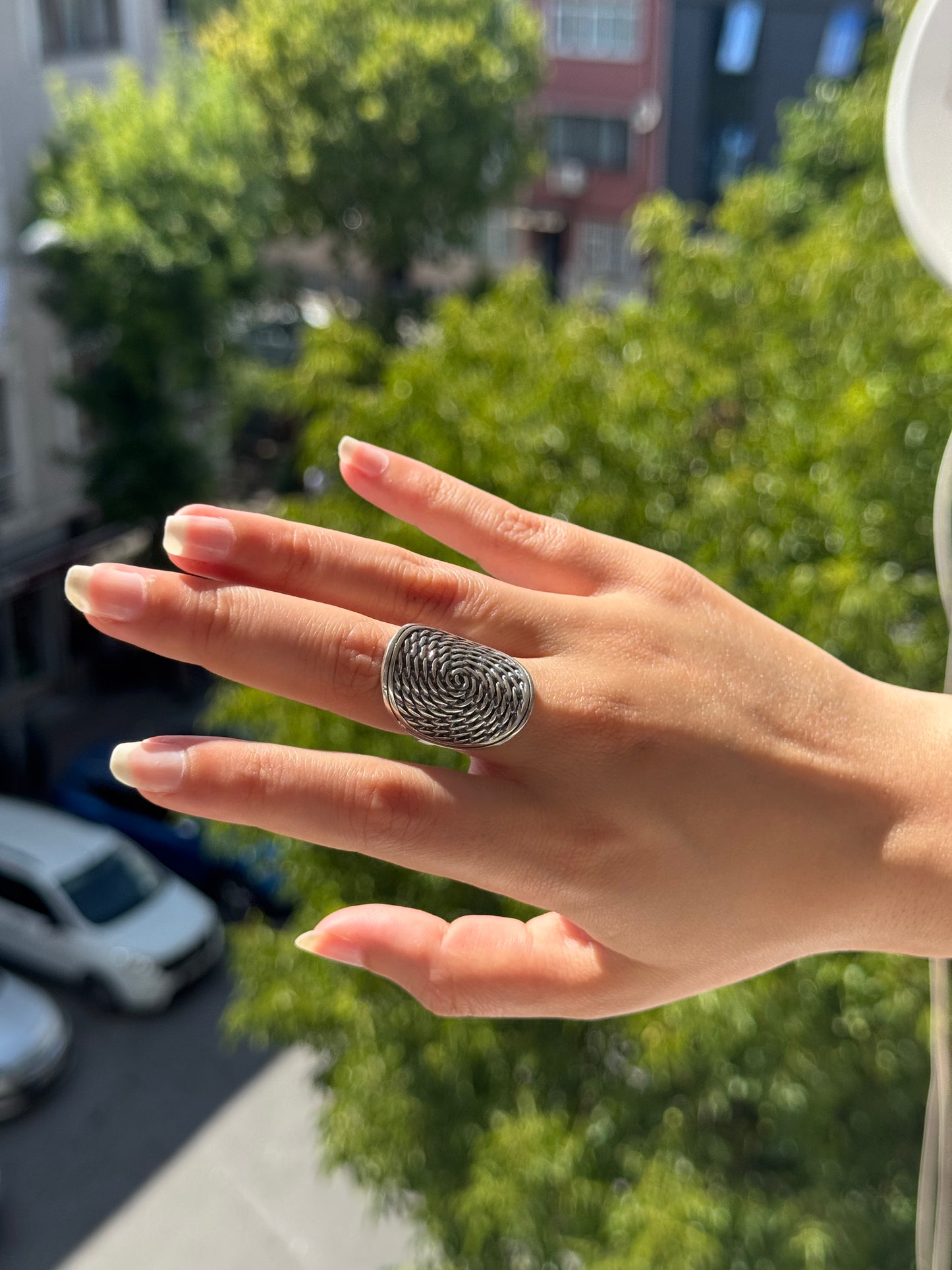 Bague en argent Traces du temps
