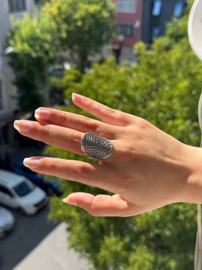 Bague en argent Traces du temps