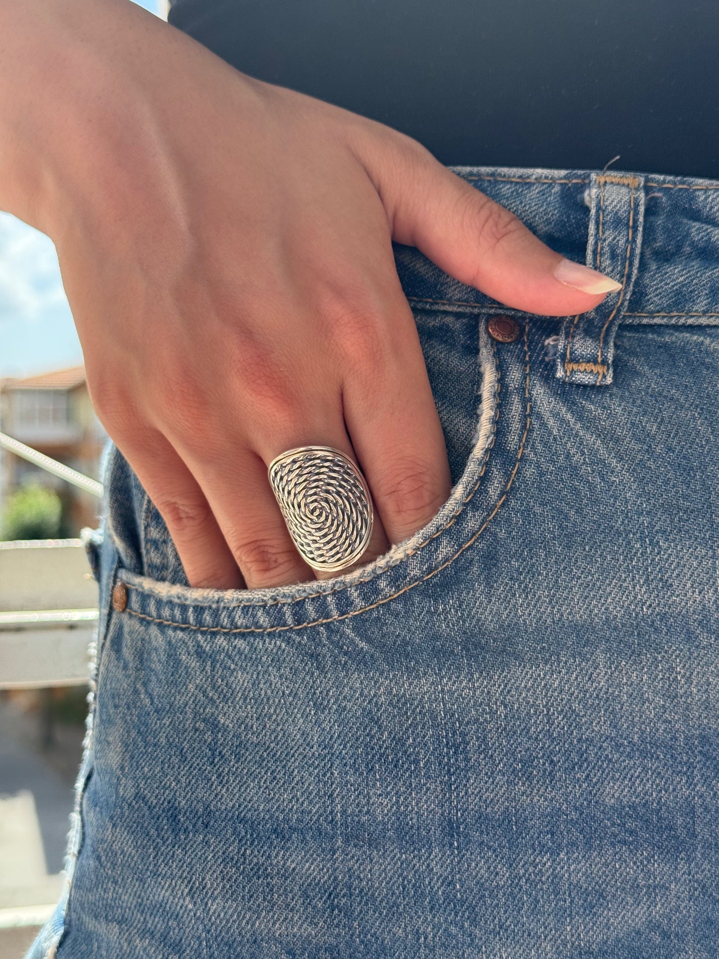 Bague en argent Traces du temps