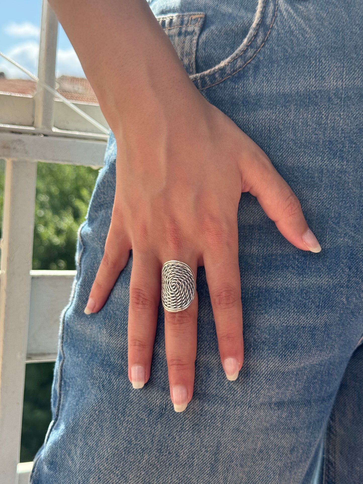 Bague en argent Traces du temps