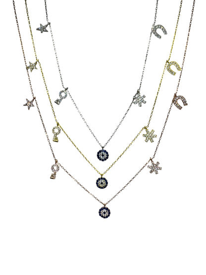 5 Lucky Silver Necklace