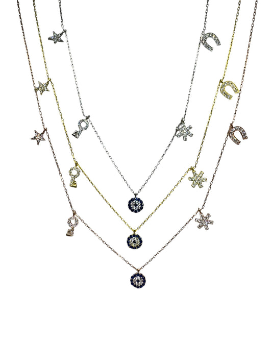 5 Lucky Silver Necklace