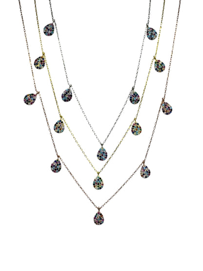 5 Mix Drop Silver Necklace