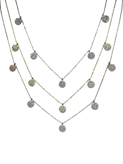 5 White Circle Silver Necklace