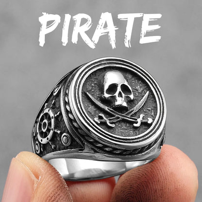 Jolly Roger Pirate Skull Ring