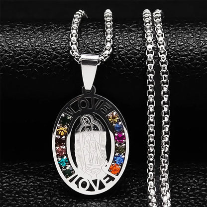 Crystal Saint Benedict Medal Necklace
