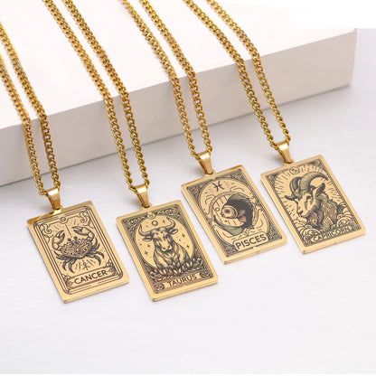 12 Zodiac Tarot Necklace