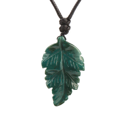 Natural Stone Leaf Pendant