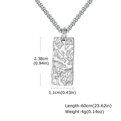 Geometric Rectangular Pendant Necklace