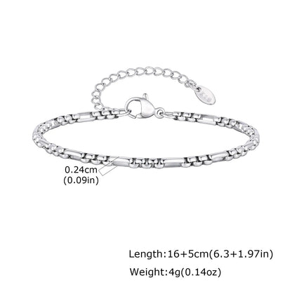 Minimalistisches 2,4 mm großes Panzerkettenarmband