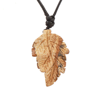 Natural Stone Leaf Pendant