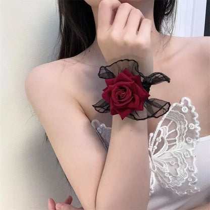 Gothic Rose Lace Wrist Cuffs