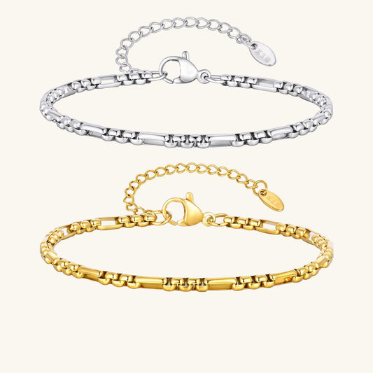 Minimalistisches 2,4 mm großes Panzerkettenarmband