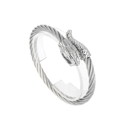 Offenes Manschettenarmband im Retro-Schlangen-Design