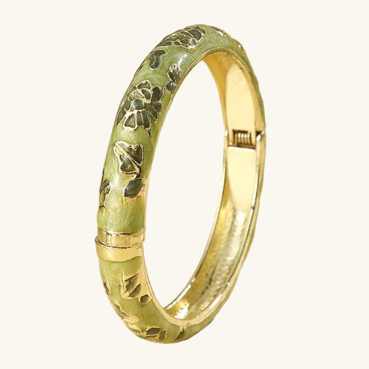 Vintage Cloisonné Flower Bangle