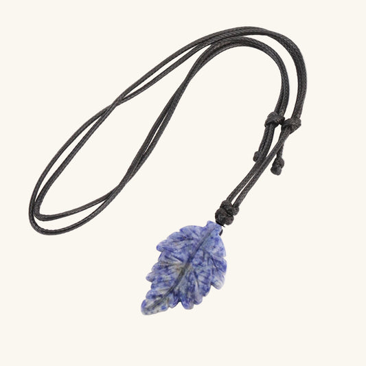 Natural Stone Leaf Pendant