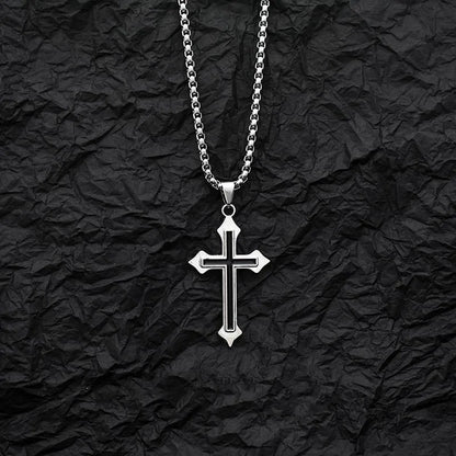 Stainless Steel Outline Cross Pendant