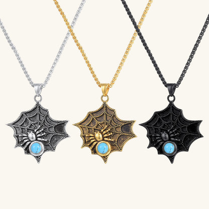 Gothic Spider Web Statement Necklace