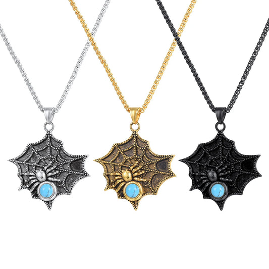 Gothic Spider Web Statement Necklace