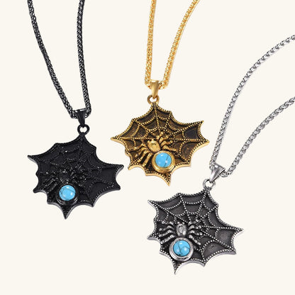 Gothic Spider Web Statement Necklace