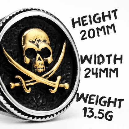 Jolly Roger Pirate Skull Ring