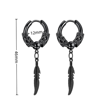 Gothic Dagger & Cross Hoop Earrings