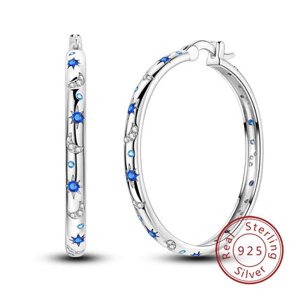 Star & Moon Hoop Earrings