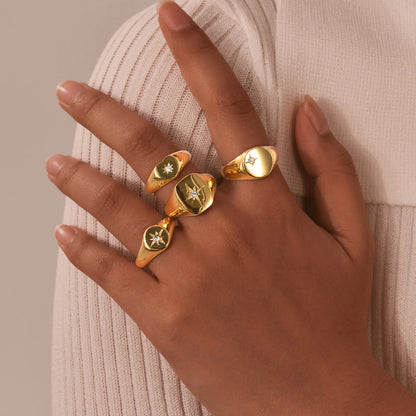 Sparkling Pave Zircon Signet Ring