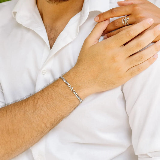 Kubanisches Kettenarmband mit AZ-Initialen