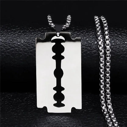 Gothic Punk Razor Blade Necklace