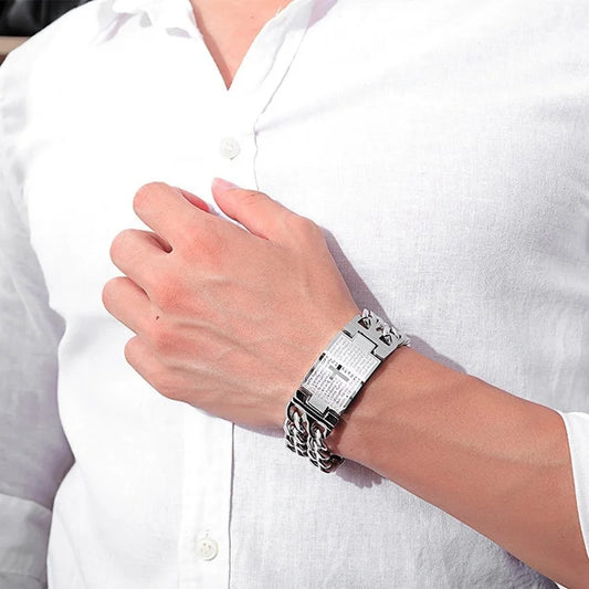 Men's Heavyweight Cuban Link Cross Bracelet