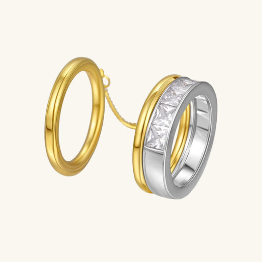 Double Layer Chain Tassel Ring