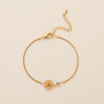 Dezember Armband mit Zirkonia-Blumenanhänger