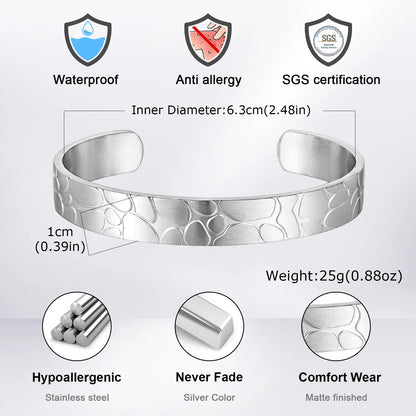 Never Fade Textured Crack Cuff Bangle
