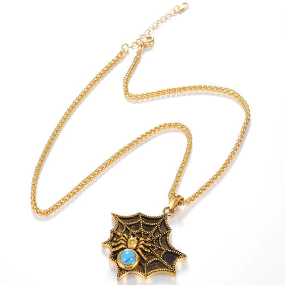 Gothic Spider Web Statement Necklace