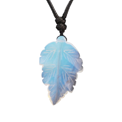 Natural Stone Leaf Pendant