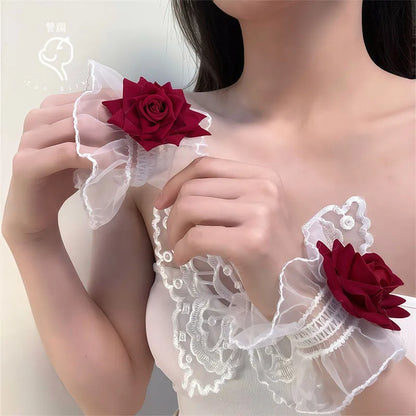 Gothic Rose Lace Wrist Cuffs