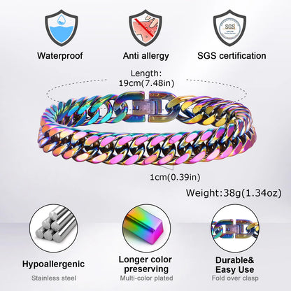 Regenbogen-kubanisches Gliederarmband