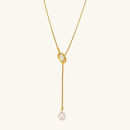 Baroque Pearl Pendant Long Necklace