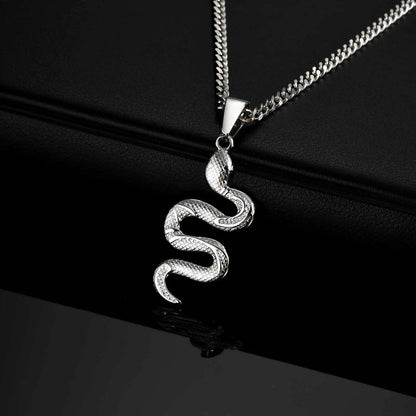 Snake Pendant Cuban Chain Necklace