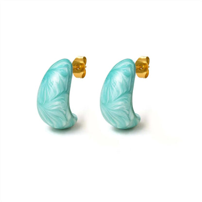 Bunte C-förmige Ohrstecker aus Acryl