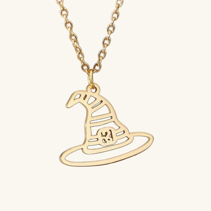 Dainty Witch Hat Charm Necklace