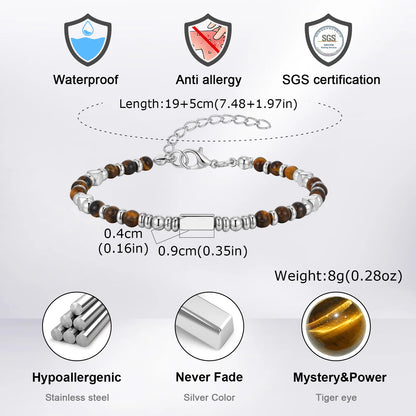 Hybrides Tigerauge-Perlenkettenarmband