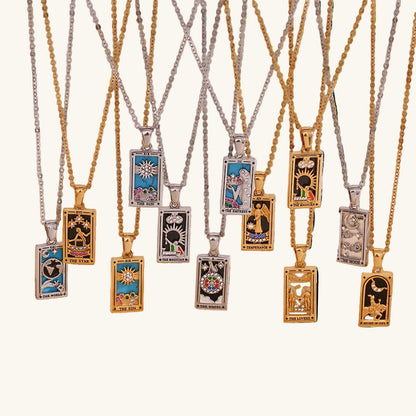 Waterproof Tarot Symbol Necklace
